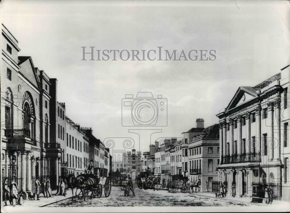 1975 Press Photo A view down St. James&#39;s Street in London in 1800 - cvb30338 - Historic Images