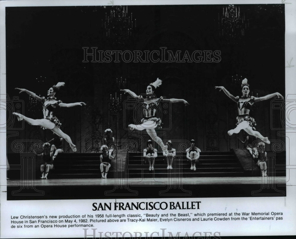 1982 Press Photo Kai Maier, Evelyn Cisneros, Laurie Cowden-San Francisco ballet - Historic Images