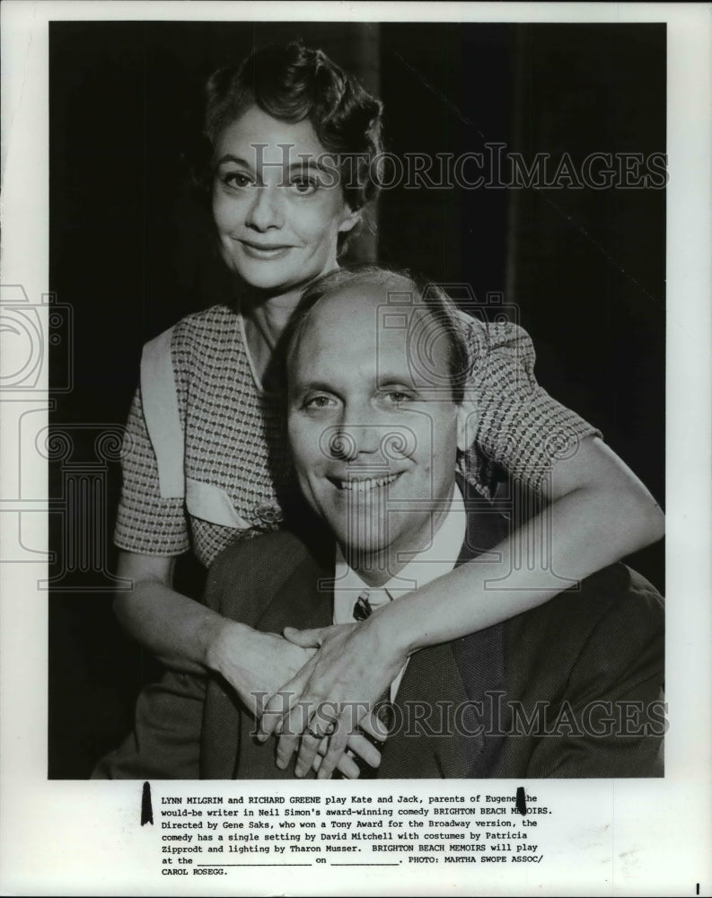 1985, Lynn Milgrim &amp; Richard Greene in Brighton Beach Memoirs - Historic Images