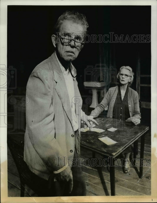 1979, Hume Cronyn and Jessica Tandy in D.L. Coburn's "The Gin Game" - Historic Images