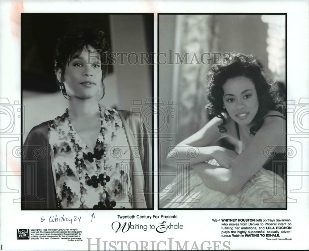 1995 Press Photo Whitney Houston, Lela Rochon-Waiting To Exhale - cvb31499 - Historic Images