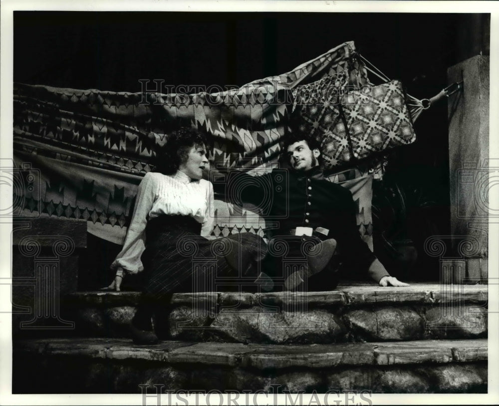 1983 Press Photo Carol Schultz and Andrew May star as Shakespeares famous lovers - Historic Images