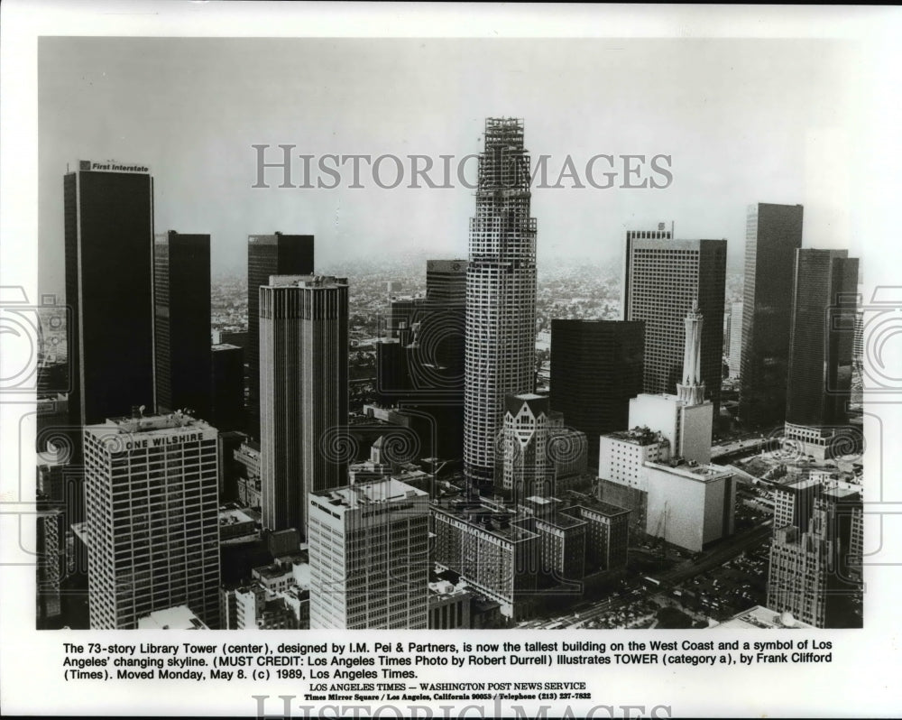 1989 Press Photo The 73 story Library Tower in Los Angeles, Ca - cvb31536 - Historic Images