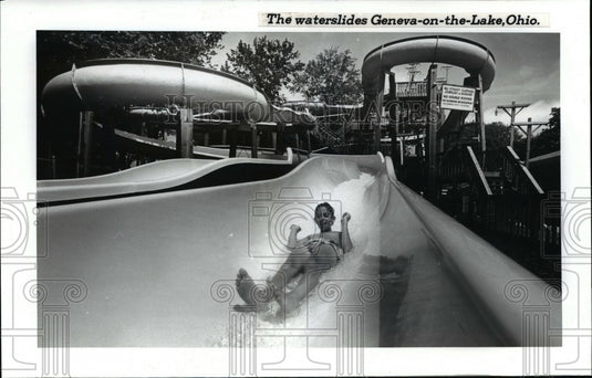 Press Photo The waterslides Geneva-on-the-Lake,Ohio - cvb31630 - Historic Images