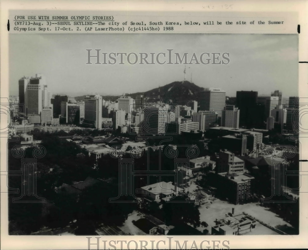 1988 Press Photo The city of Seoul, South Korea, the site of Summer Olympics - Historic Images