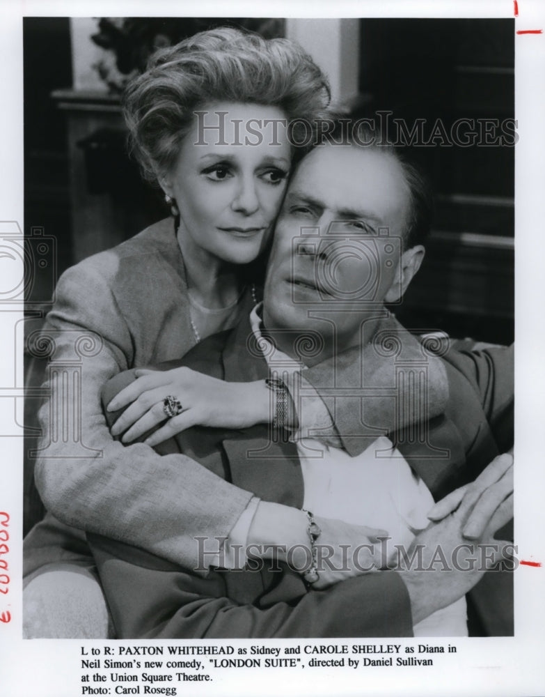 1995 Press Photo Paxton Whitehead and Carole Shelley in London Suite - cvb32134 - Historic Images