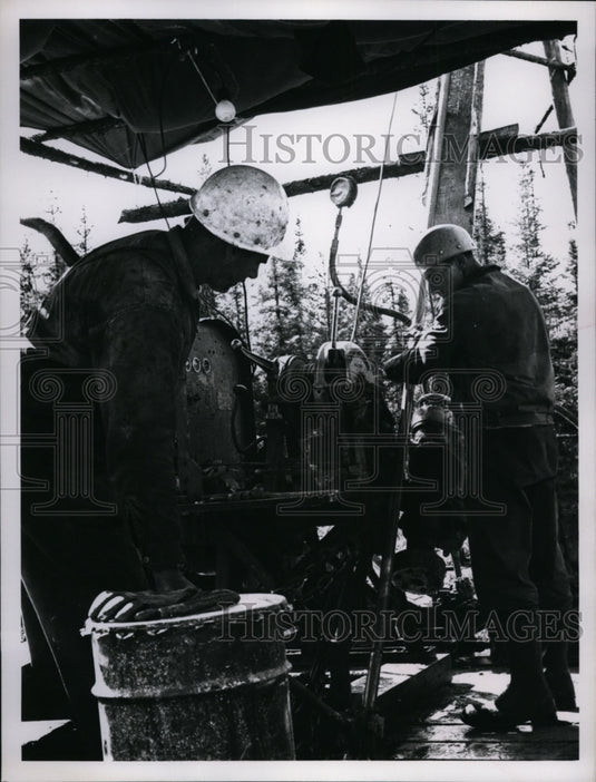 1964 Emile Roy and Leman Quay begin a day's work on a claim-Historic Images