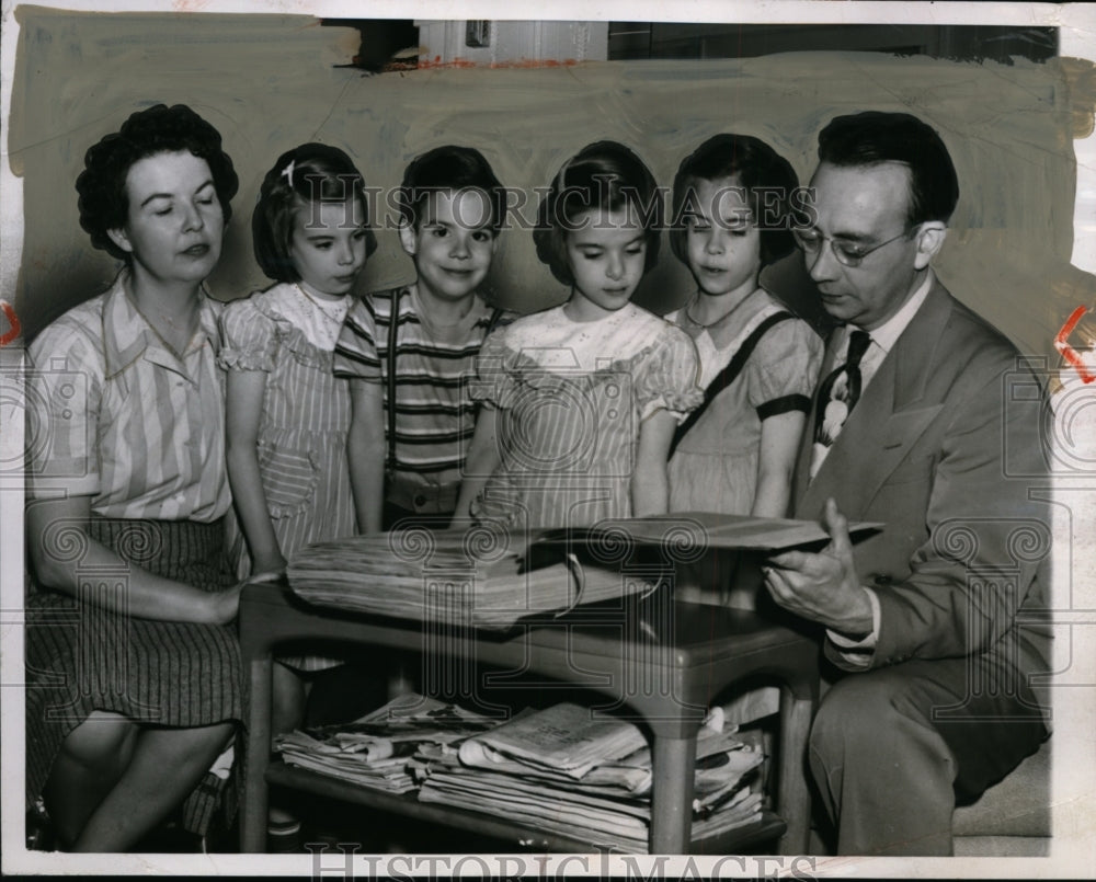 1951 Press Photo Eileen, Michael, Kathleen & Maureen- Cirminello quadruplets - Historic Images