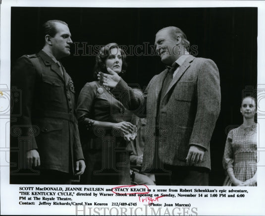 1994 Press Photo Scott MacDonald, J. Paulsen, Stacey Keach-The Kentucky Cycle - Historic Images