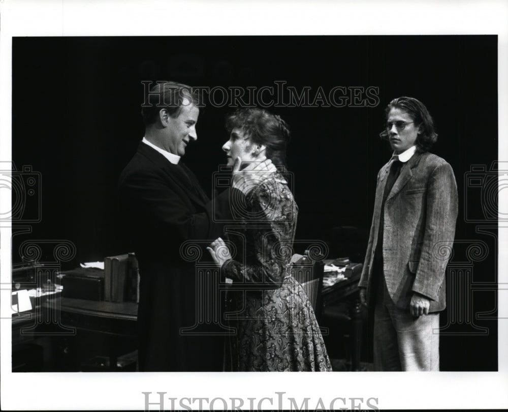 1994 Press Photo Jim Mezon , Seanna McKenna and Duncan Ollerenshaw in Candida - Historic Images