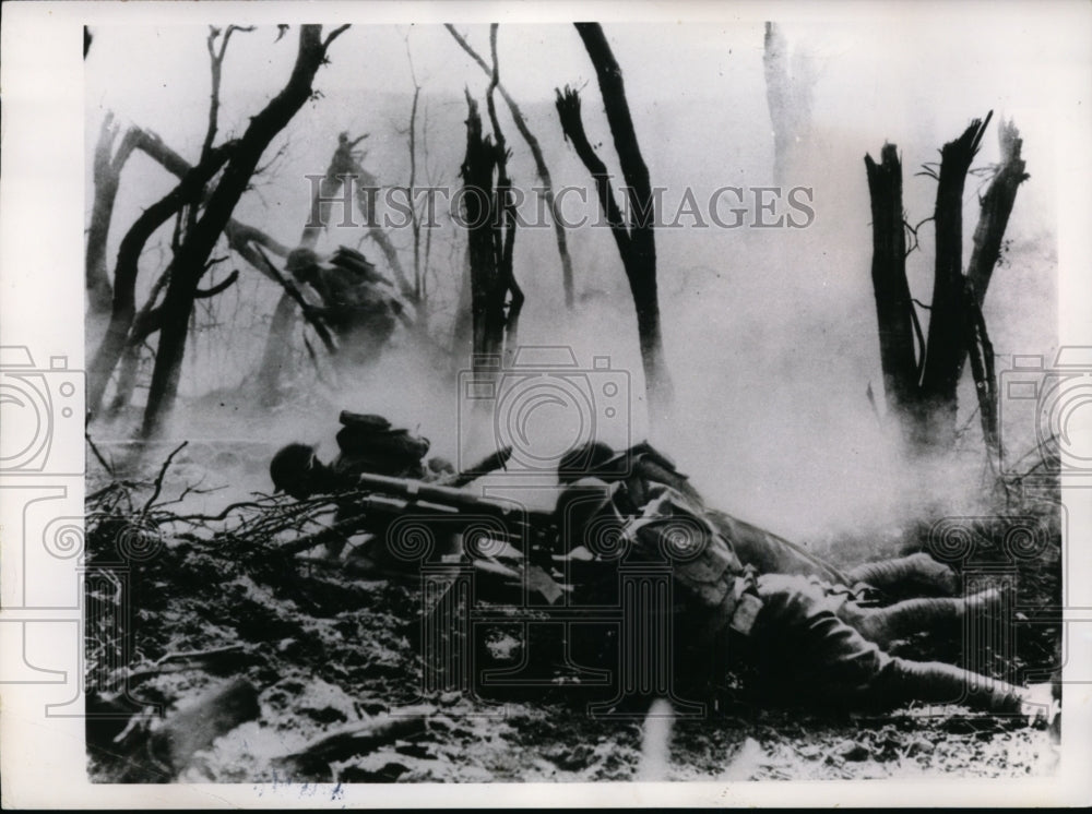 1964 Press Photo American infantrymen-German position in France-World War - Historic Images