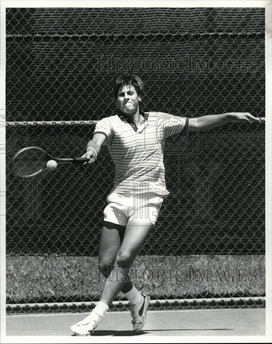 1982 Press Photo: David Baka, 18 year old at PD. Jr. Tennis - cvb33501 - Historic Images