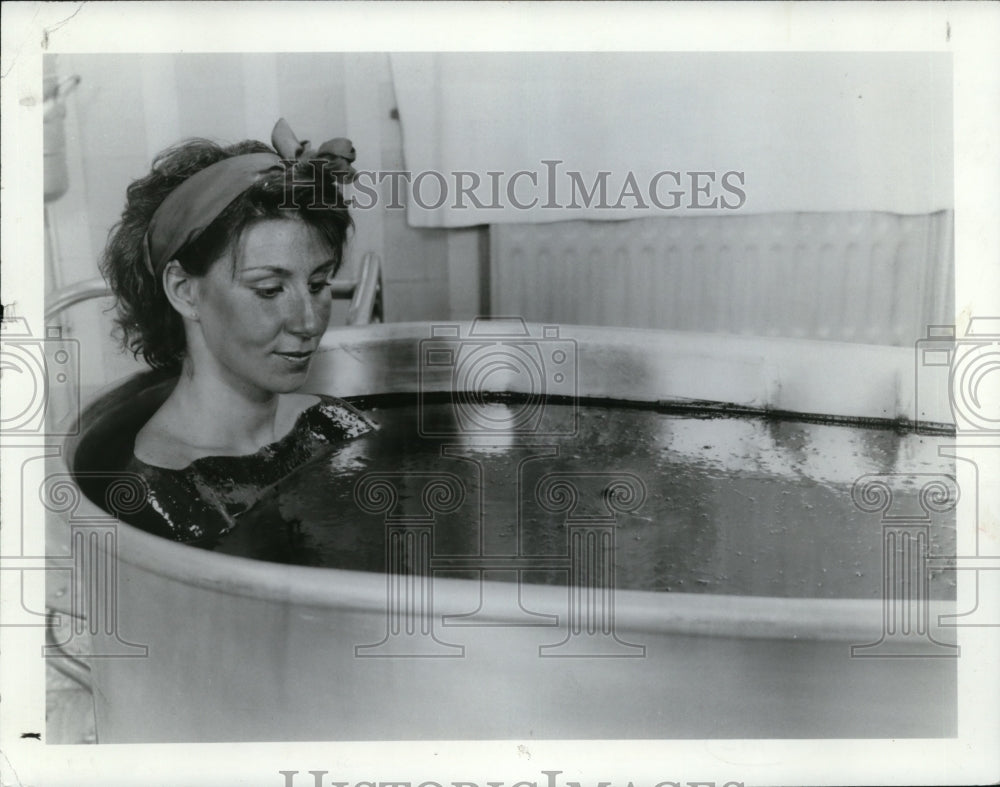 1986, Taking a mudbath at the Baths Establishment in Spa Belgium - Historic Images