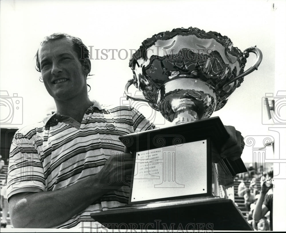 1982 Press Photo Sandy Meyer with his Fazio Trophy - cvb34014 - Historic Images