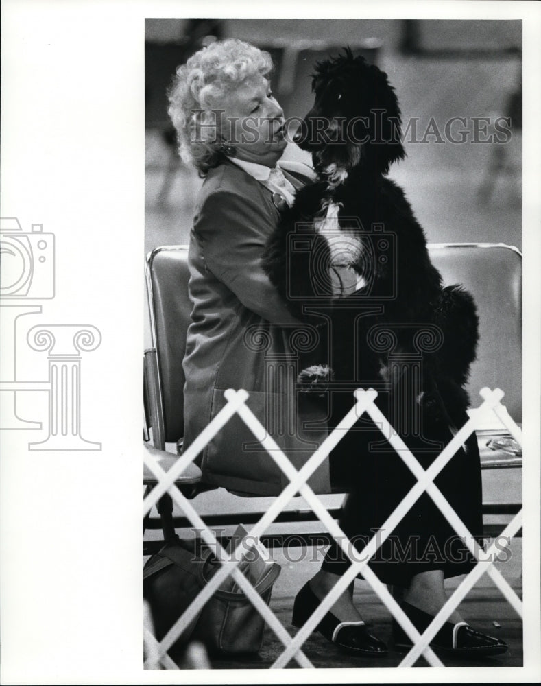 1989 Press Photo Ruth Whalen holds an afghan hound puppy - cvb34594 - Historic Images