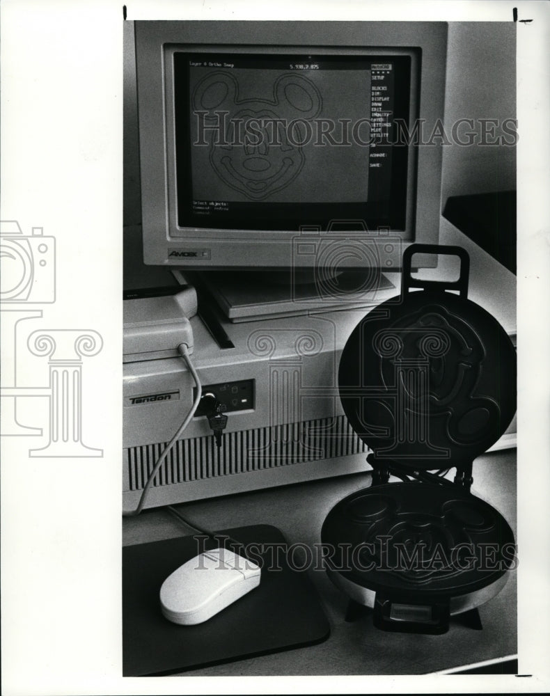 1991 Press Photo Mickey Mouse Waffler was designed on a computer - cvb34597 - Historic Images