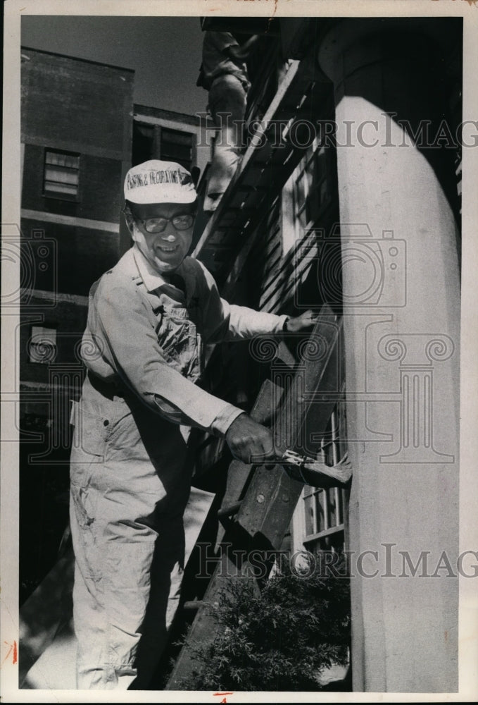 1972 Mayor Ralph Perk paints Dunham Tavern in 6709 Euclid Avenue-Historic Images