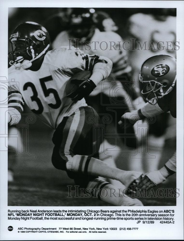 1989 Press Photo Running back Neal Anderson-Monday Night Football series - Historic Images