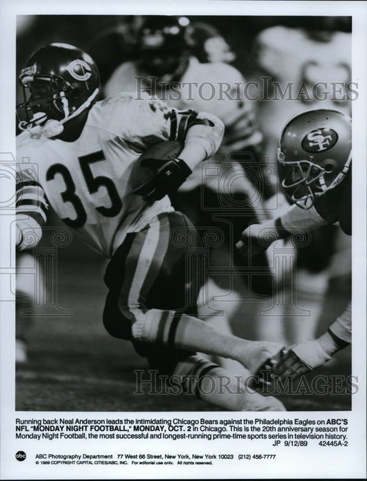 1989 Press Photo Running back Neal Anderson-Monday Night Football series - Historic Images