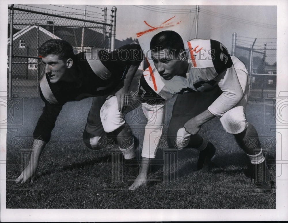 1958 Jim Kucera - RH and Fred Parker - FB, Garfield Hts Backs-Historic Images