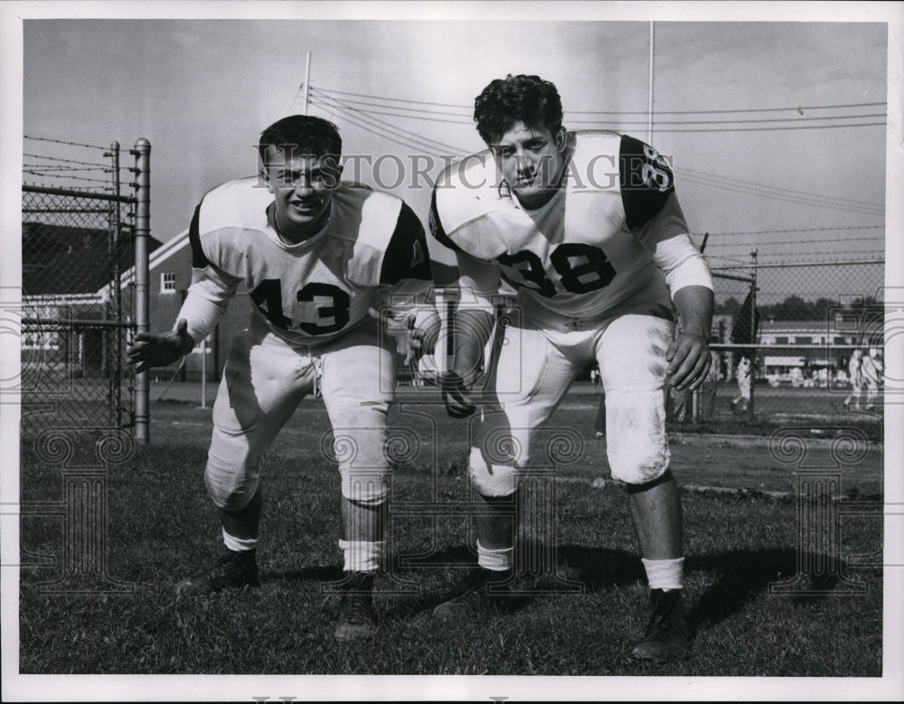 1958 Press Photo Garfild Heights Football-Nick Falcone and Paul Pirrone - Historic Images