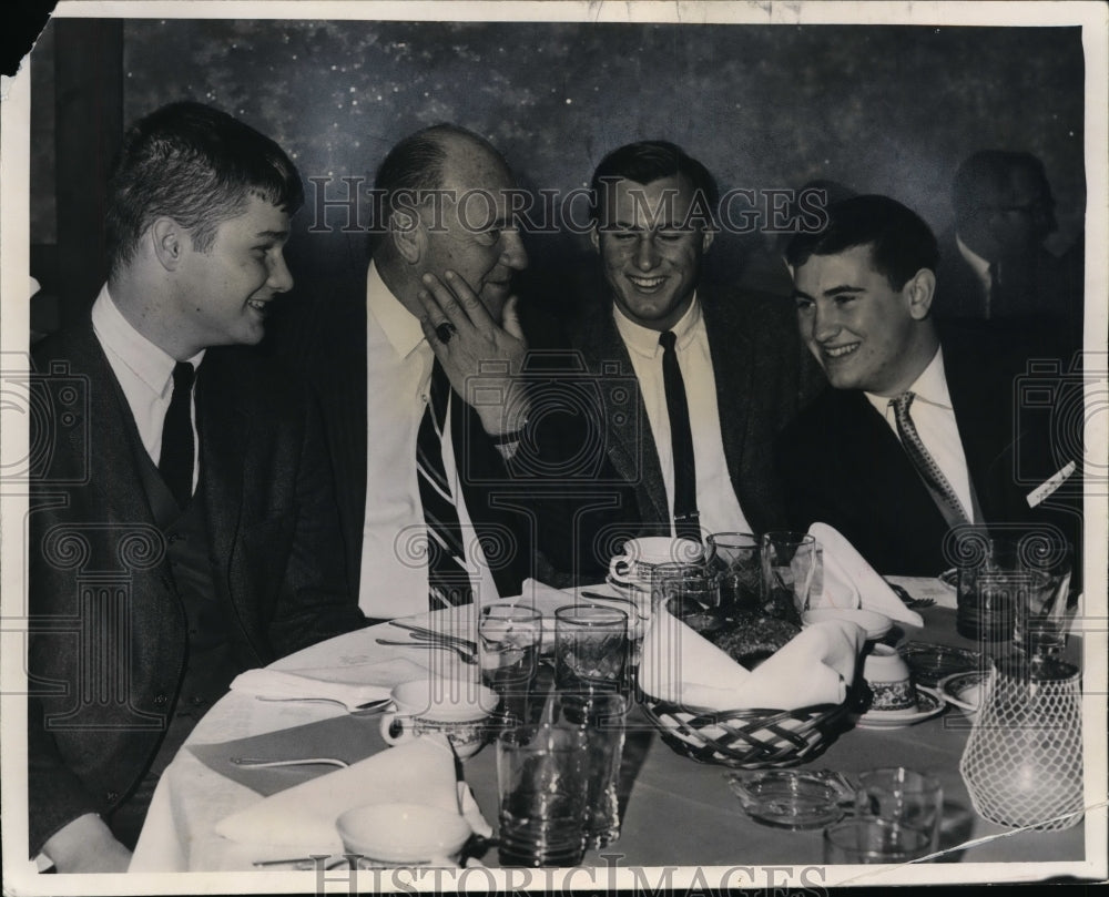 Press Photo Steve Day, coach Jack Llewellyn, Ray Bruscino &amp; Tom DeBarr - Historic Images