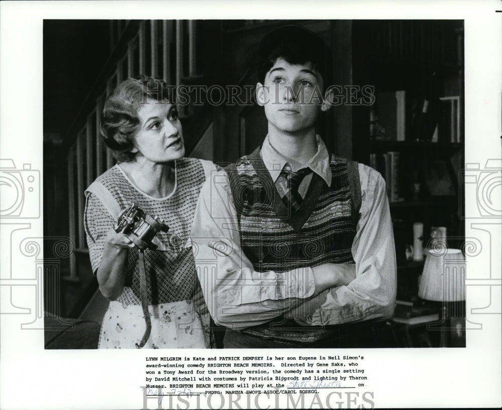 1985 Press Photo Lynn Milgrim is Kate and Patrick Dempsey is her son Eugene - Historic Images