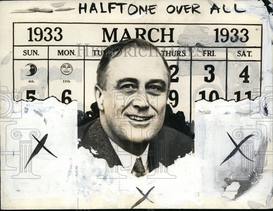 1933, Franklin Roosevelt takes oath, tells nation we need "Action." - Historic Images