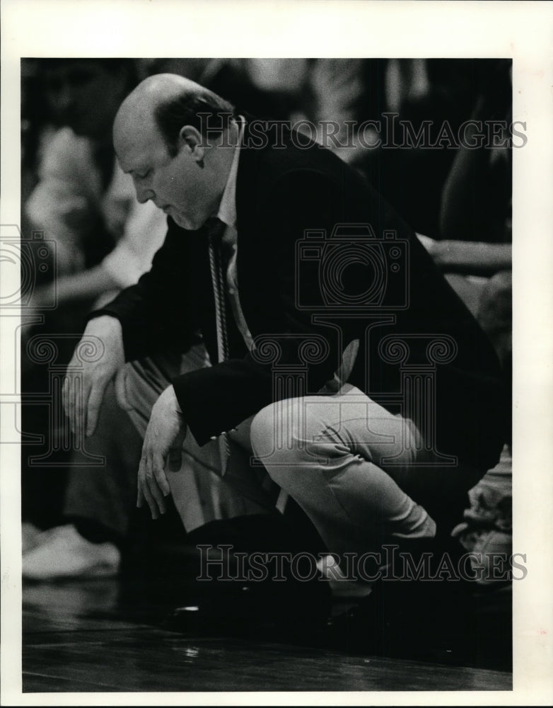1985 Press Photo Lorain Admiral King coach Mitch Gillam - cvb35940- Historic Images