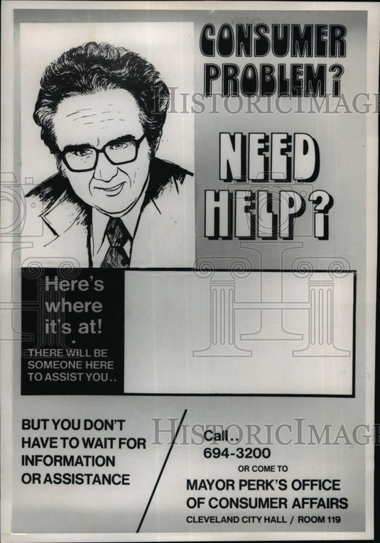 1973 Press Photo Mayor Ralph Perk-Office of Consumer Affairs-poster - cvb36144 - Historic Images