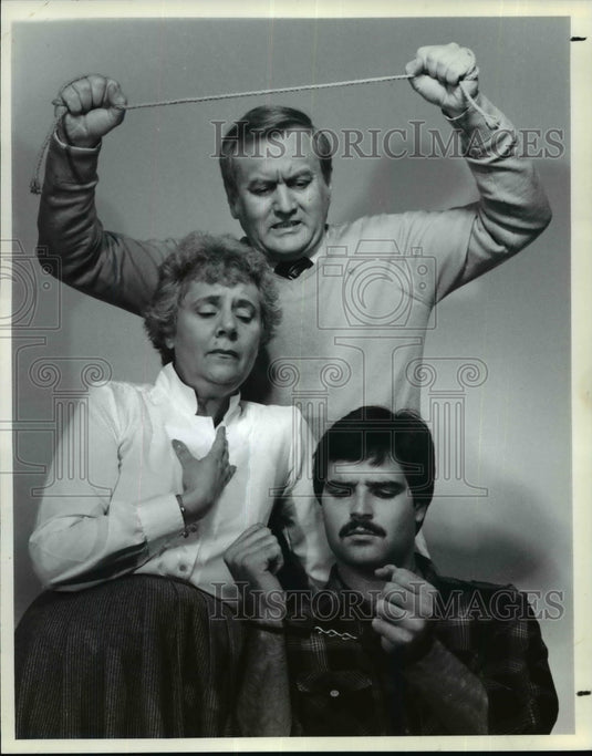 1982 Press Photo Ken Preston, Kevin Kane, Rhoda Rosen in "Deathtrap" - cvb36188 - Historic Images