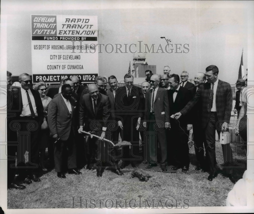 1966 Robert C. Weaver breaks ground for rapid transit extension-Historic Images