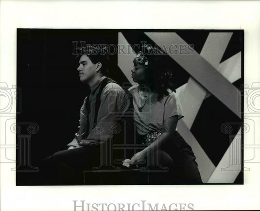 1991 Press Photo Scene from "Secrets" where Rene tells his girlfriend of his HIV - Historic Images