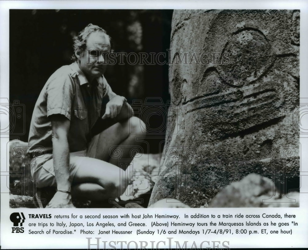 1991 Press Photo John Heminway, Host On PBS Travels - cvb36543 - Historic Images