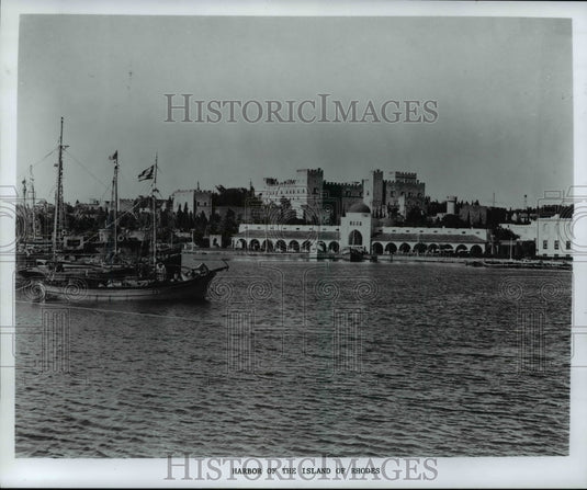 Press Photo: Harbor of the Island of Rhodes - Greece - cvb36558 - Historic Images