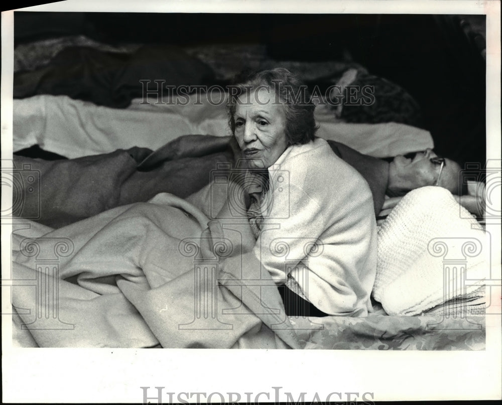 1985 Press Photo Lillian Brown and James Brown at shelter in Lake Milton - Historic Images