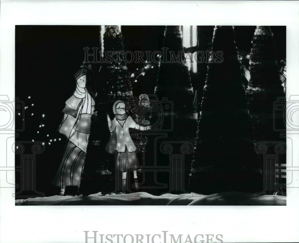 1991 Press Photo Christmas Lighting-northeast corner of public square - Historic Images
