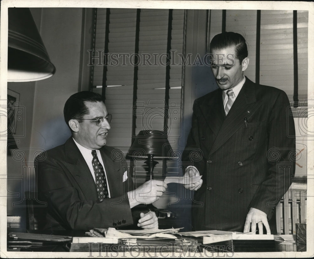 1942, Charles Kellstadt, American Red Cross & E.D. Kuekes (R) - Historic Images