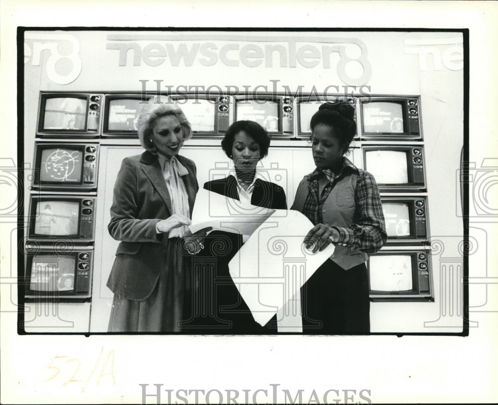 1978 Press Photo WJKW TV Channel 8-Susan Howard, Kathy Adams and Mattie Majors - Historic Images