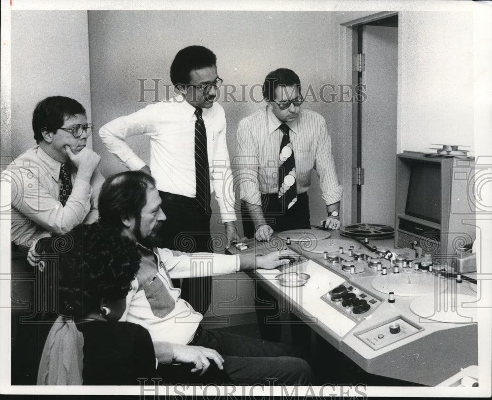 1976 Press Photo Channel 3 TV station-Dick Lobo, Ransom, Gledenning, Connor - Historic Images