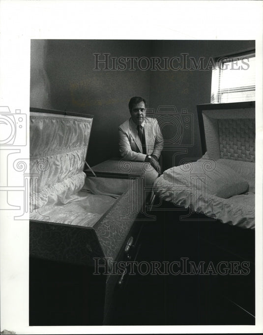 1985, John F. Molly of Funeral Home fame. - cvb38550 - Historic Images