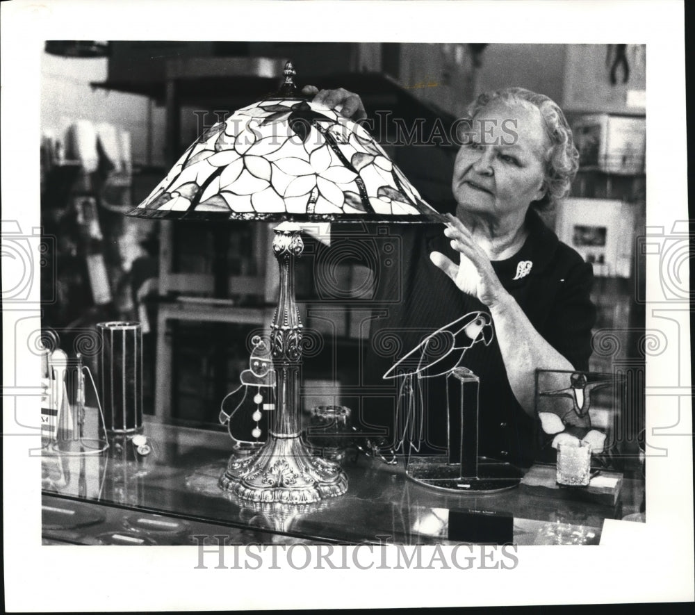 1981 Press Photo Antique Tiffany Type Lamp - cvb38752 - Historic Images