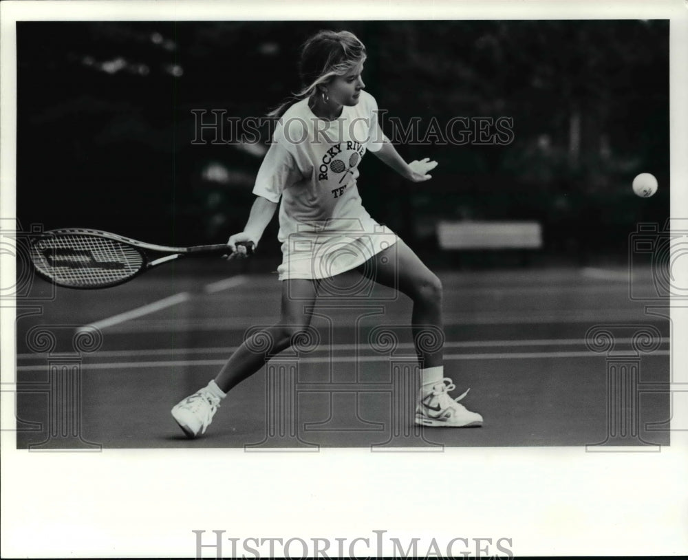 1990 Press Photo Tennis player Sarah Brown of Rocky River High - cvb38940 - Historic Images