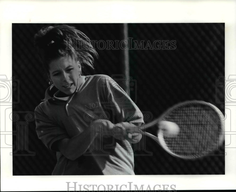 1991 Press Photo Notre Dame Cathedral Latin tennis player Lisa Mark - cvb38975 - Historic Images