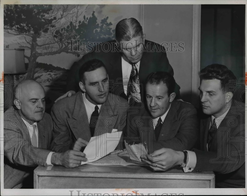 1952 Press Photo Herb Eisele, Wes Stevens, Jack Ledden, Leo Juillerat, Lou Sabon - Historic Images