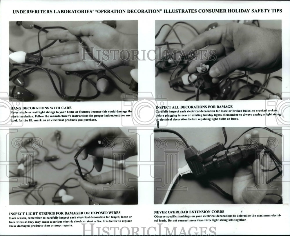 1996, Underwriters Laboratories "Operation Decoration" Safety Tips - Historic Images