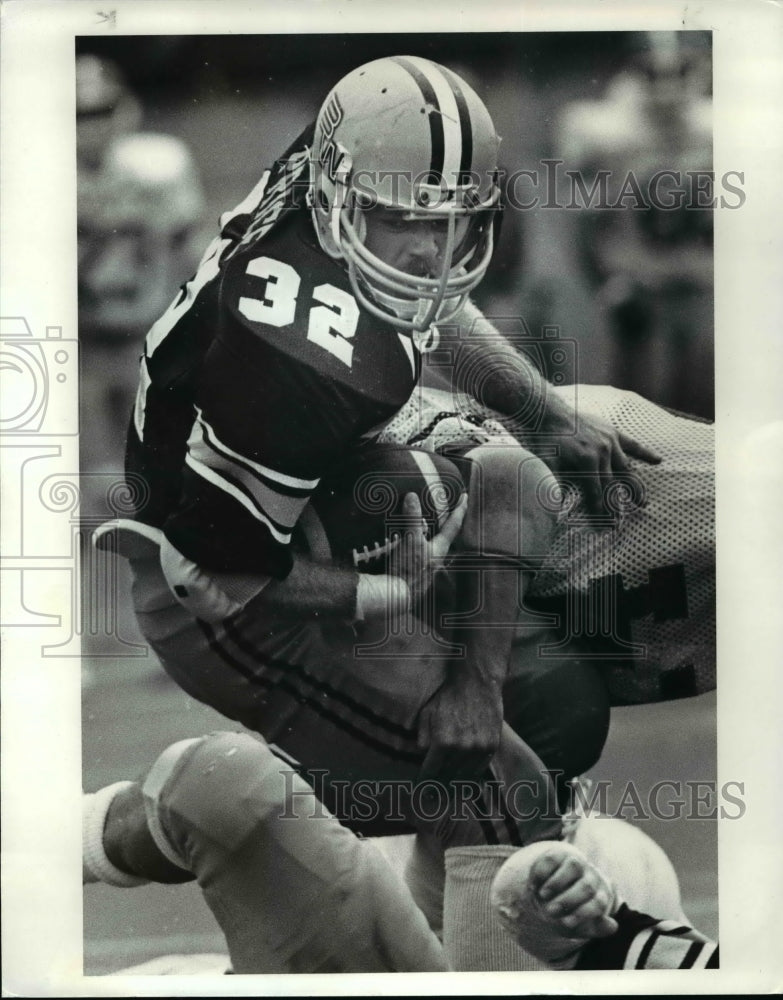 1985 Press Photo BW's John Price is stopped short of the goal line - cvb39211- Historic Images