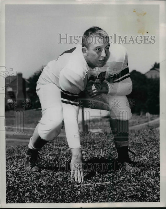 1961 Press Photo John Fabian Sophmore Tackle at John Carroll University - Historic Images