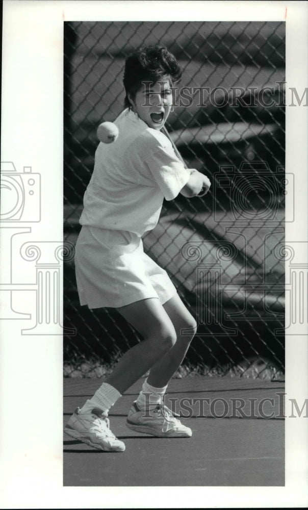 1991 Press Photo Nikki Roth Playing Tennis for Brush High School - cvb39594 - Historic Images