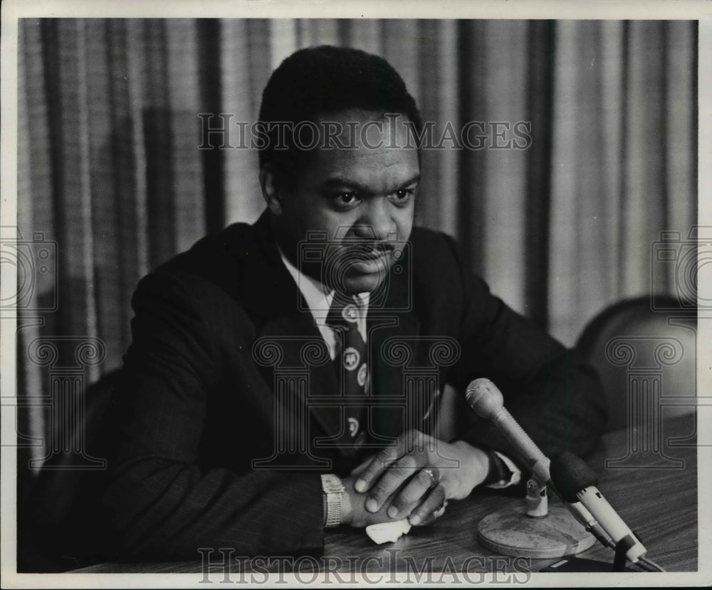 1973 Rep. Walter E. Fauntroy, Wash. D.C. at Hopkins Press Conf.-Historic Images